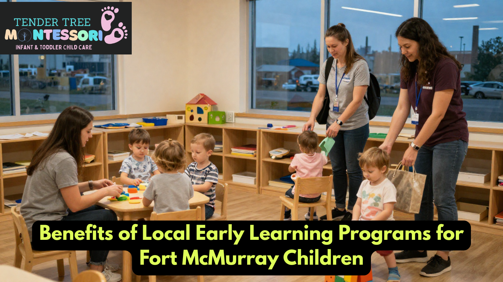 Children participating in an early childhood education program in Fort McMurray classroom